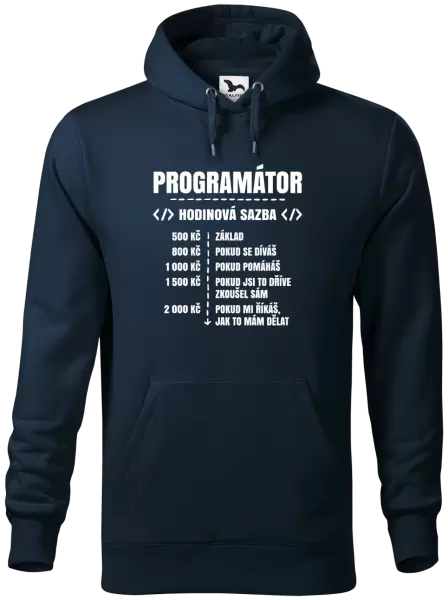 Pánská mikina Hodinová sazba - programátor