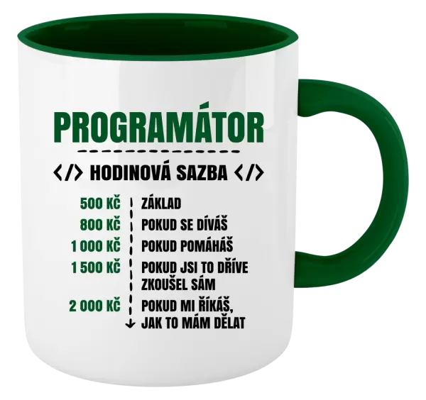 Hrnek Hodinová sazba - programátor