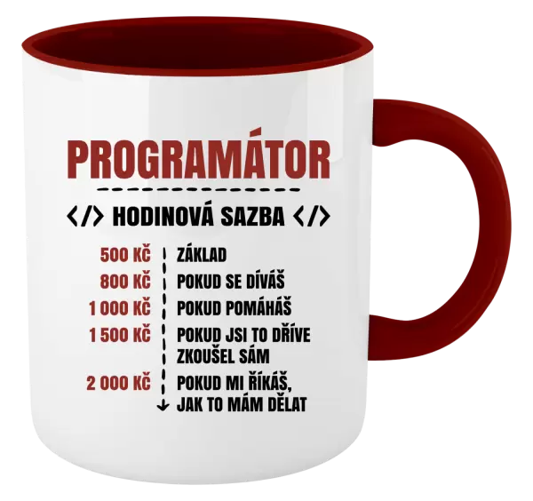 Hrnek Hodinová sazba - programátor