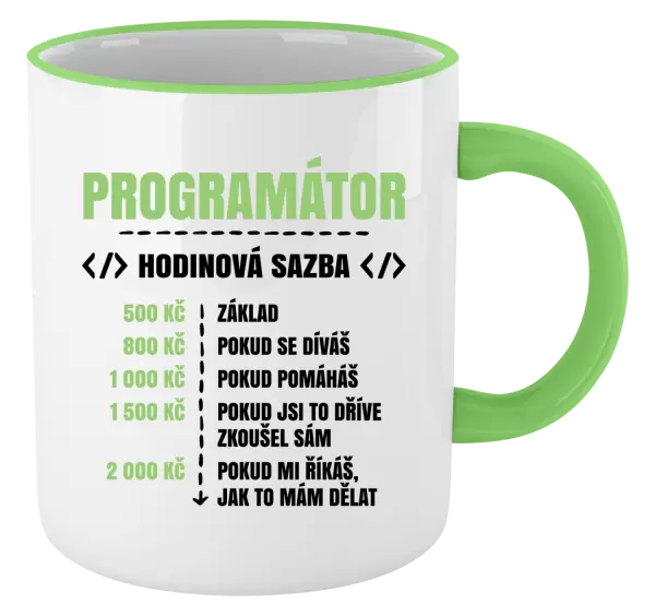 Hrnek Hodinová sazba - programátor