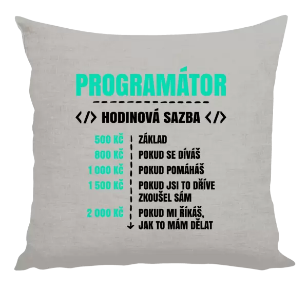 Polštář Hodinová sazba - programátor