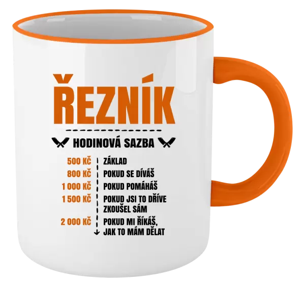 Hrnek Hodinová sazba - řezník