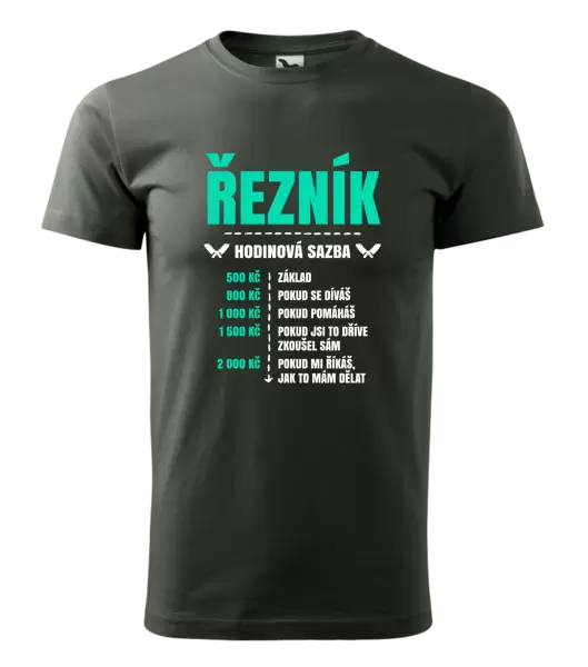 Pánské tričko Hodinová sazba - řezník