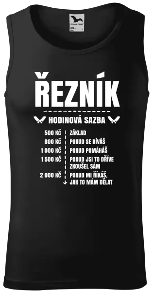 Pánské tílko Hodinová sazba - řezník
