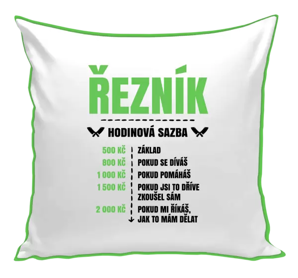 Polštář Hodinová sazba - řezník