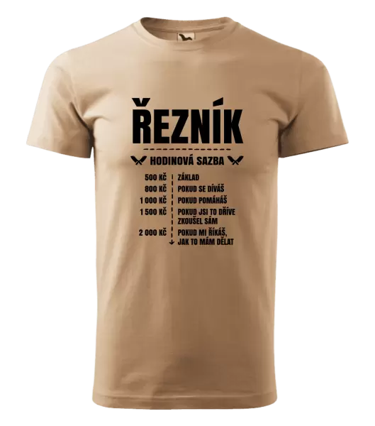 Pánské tričko Hodinová sazba - řezník