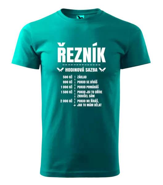 Pánské tričko Hodinová sazba - řezník