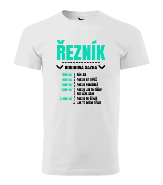 Pánské tričko Hodinová sazba - řezník