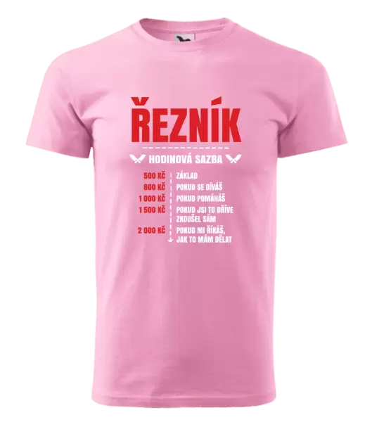 Pánské tričko Hodinová sazba - řezník