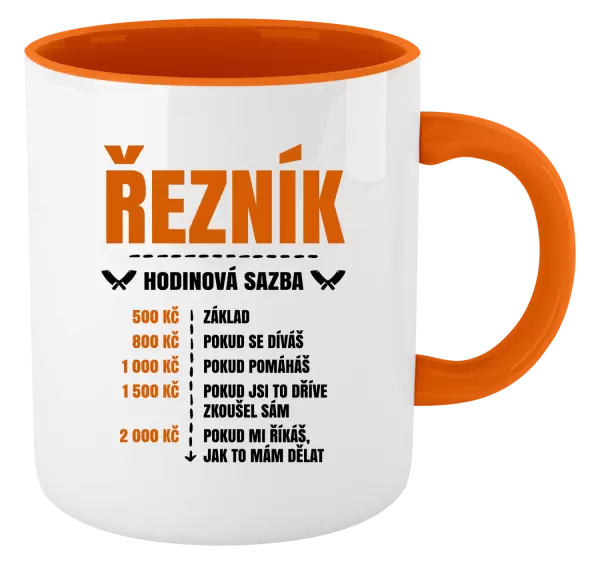 Hrnek Hodinová sazba - řezník