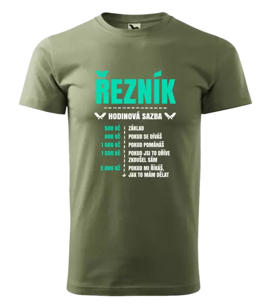 Pánské tričko Hodinová sazba - řezník