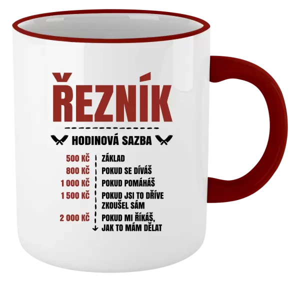 Hrnek Hodinová sazba - řezník