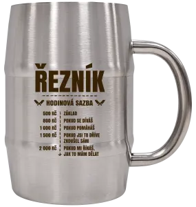 Nerezový chladicí půllitr Hodinová sazba - řezník