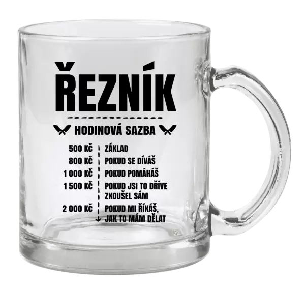 Hrnek Hodinová sazba - řezník