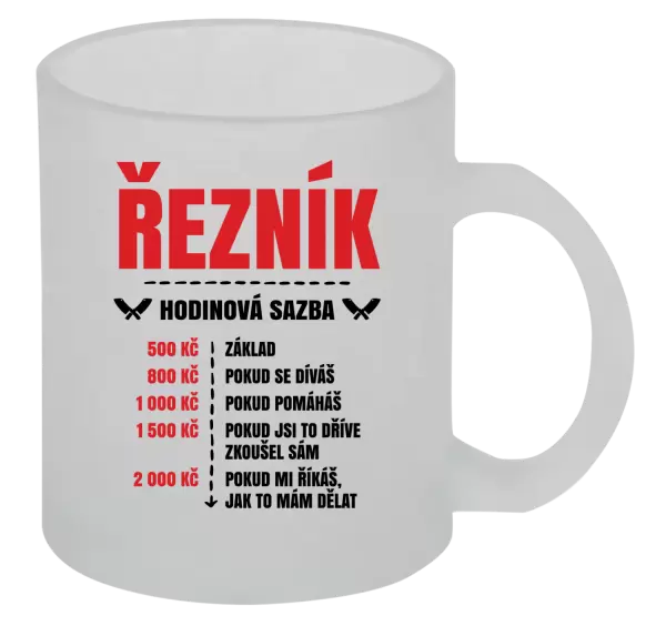 Hrnek Hodinová sazba - řezník