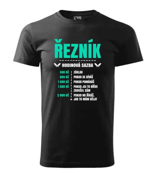 Pánské tričko Hodinová sazba - řezník