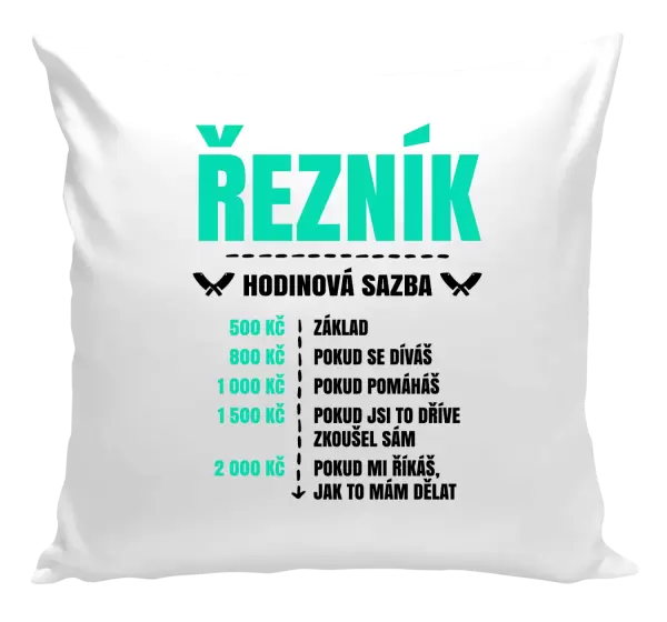 Polštář Hodinová sazba - řezník