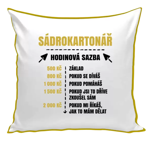 Polštář Hodinová sazba - sádrokartonář