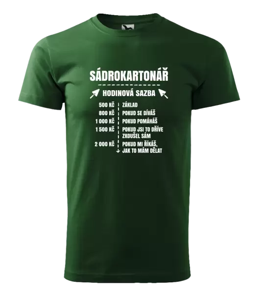 Pánské tričko Hodinová sazba - sádrokartonář