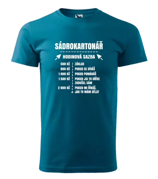 Pánské tričko Hodinová sazba - sádrokartonář