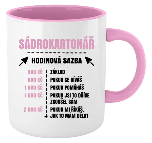 Hrnek Hodinová sazba - sádrokartonář