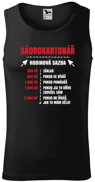 Pánské tílko Hodinová sazba - sádrokartonář