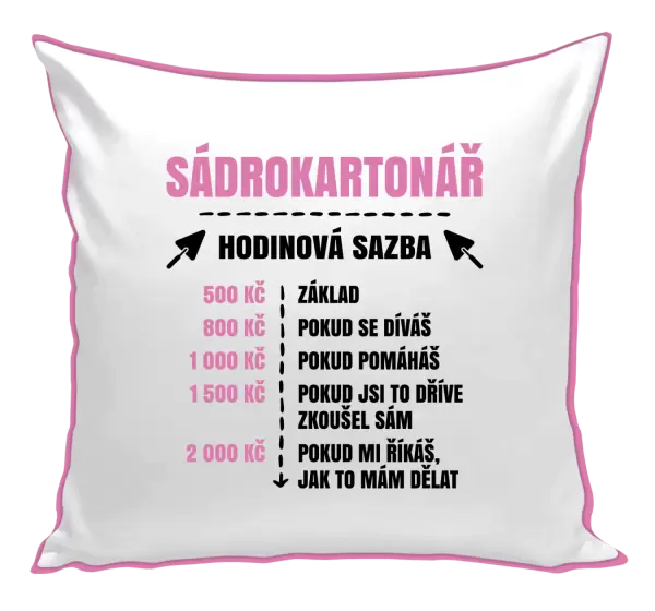 Polštář Hodinová sazba - sádrokartonář