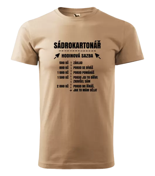 Pánské tričko Hodinová sazba - sádrokartonář