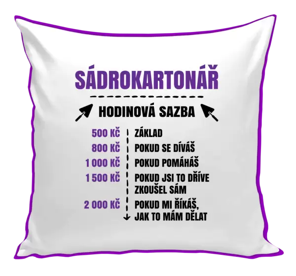 Polštář Hodinová sazba - sádrokartonář