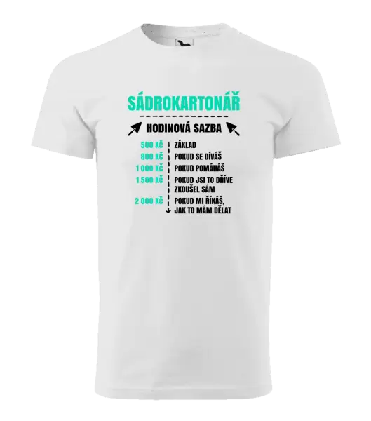 Pánské tričko Hodinová sazba - sádrokartonář
