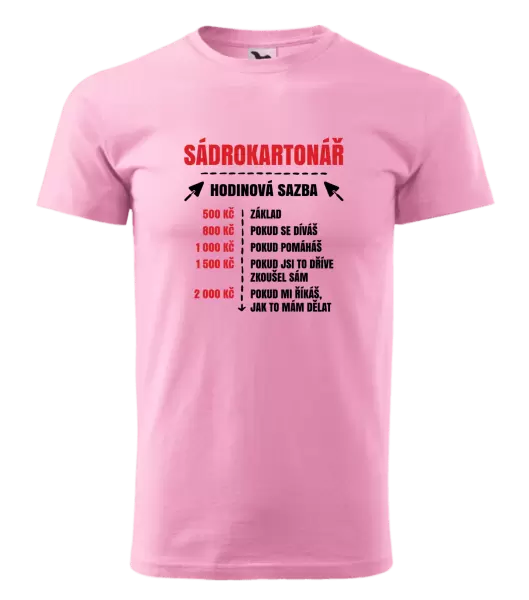 Pánské tričko Hodinová sazba - sádrokartonář