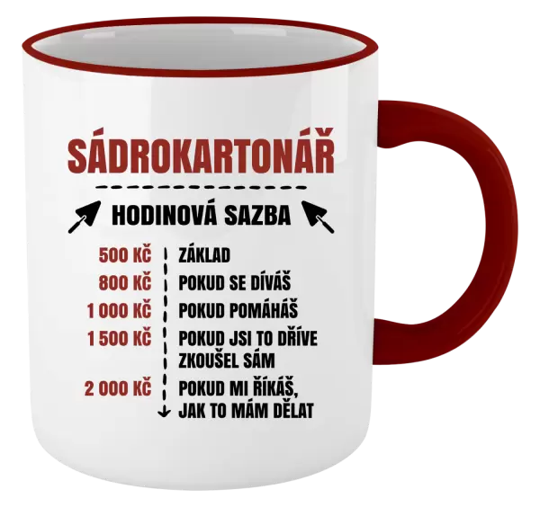 Hrnek Hodinová sazba - sádrokartonář