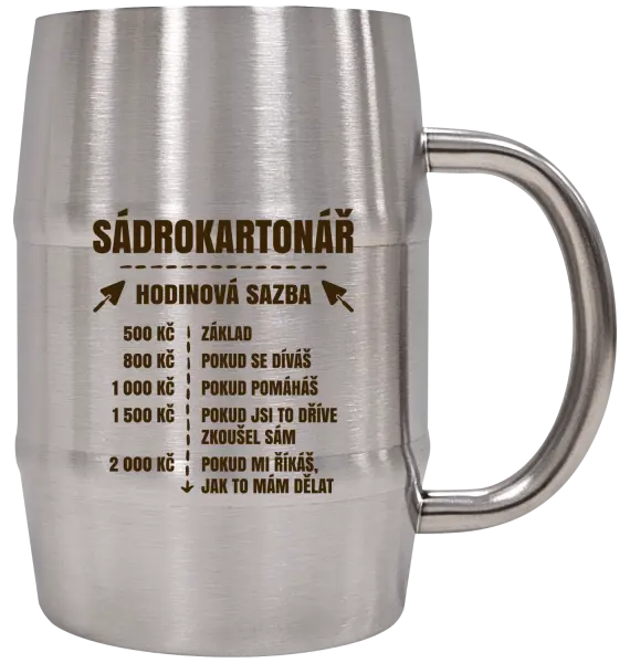 Nerezový chladicí půllitr Hodinová sazba - sádrokartonář