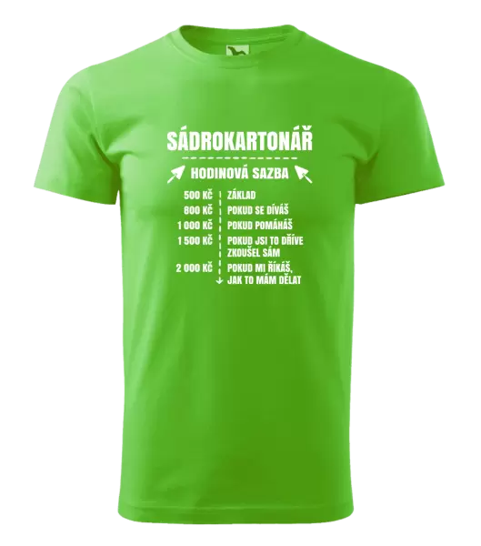 Pánské tričko Hodinová sazba - sádrokartonář