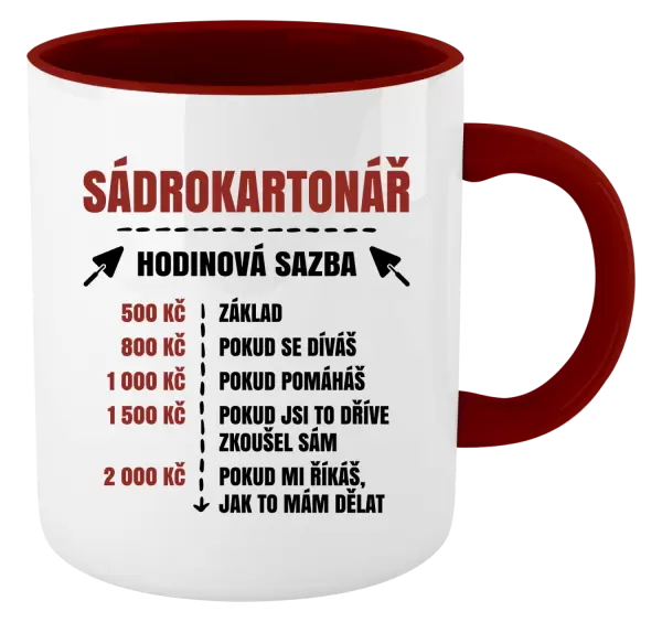 Hrnek Hodinová sazba - sádrokartonář