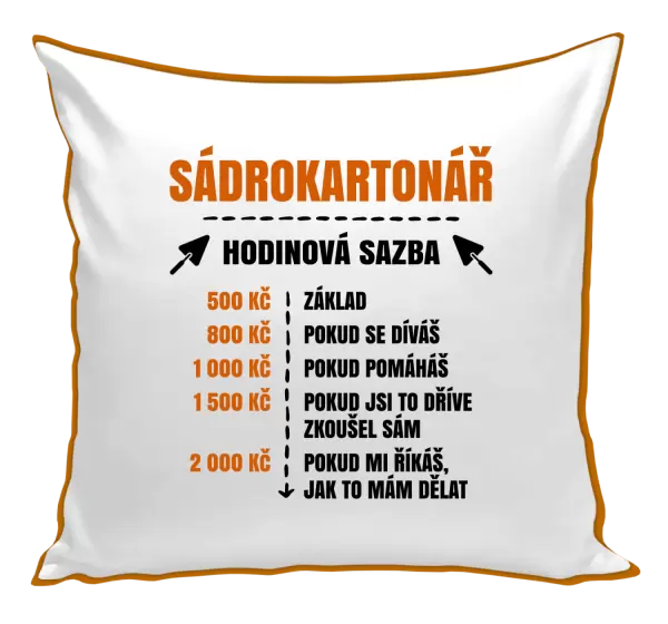 Polštář Hodinová sazba - sádrokartonář