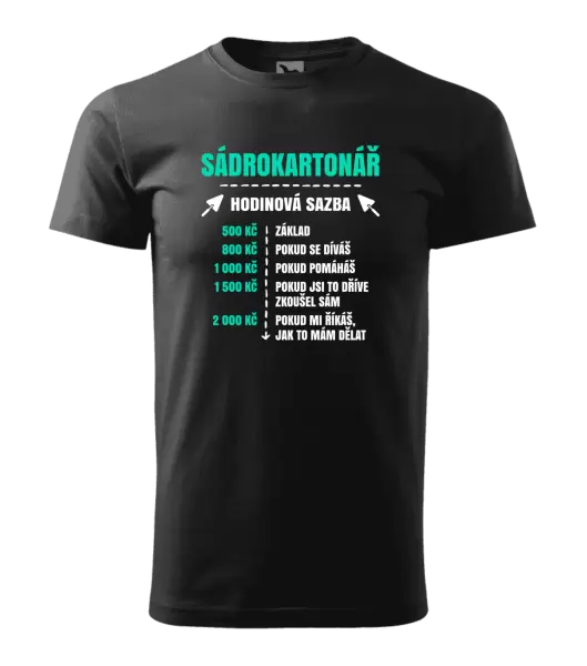 Pánské tričko Hodinová sazba - sádrokartonář