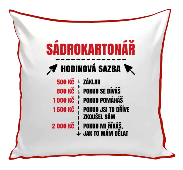 Polštář Hodinová sazba - sádrokartonář