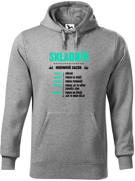 Pánská mikina Hodinová sazba - skladník
