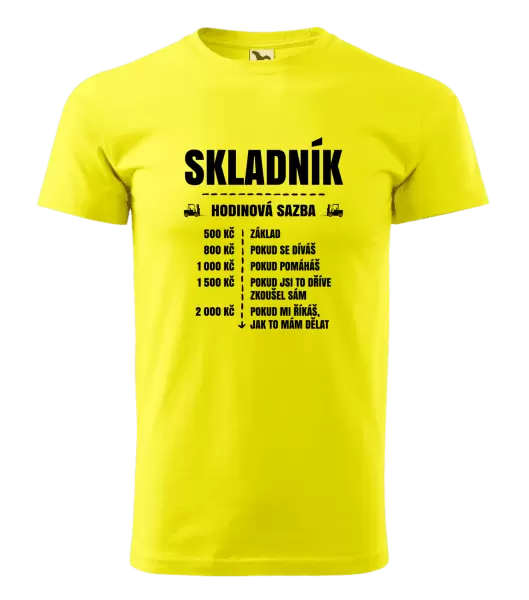 Pánské tričko Hodinová sazba - skladník