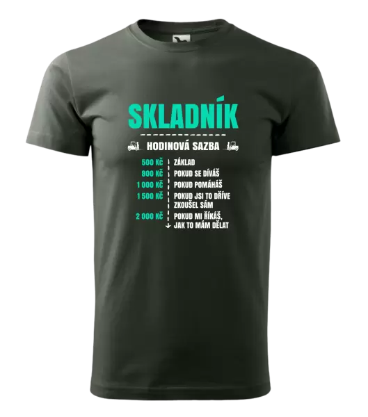 Pánské tričko Hodinová sazba - skladník