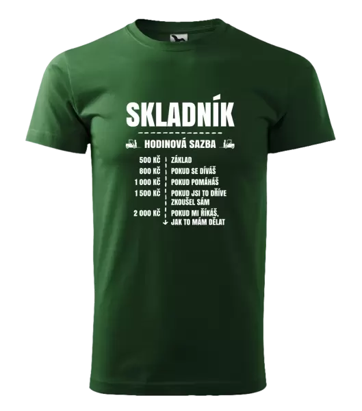 Pánské tričko Hodinová sazba - skladník