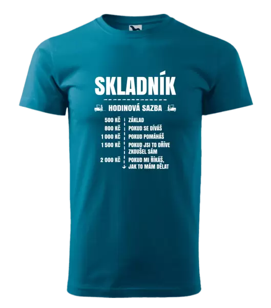 Pánské tričko Hodinová sazba - skladník