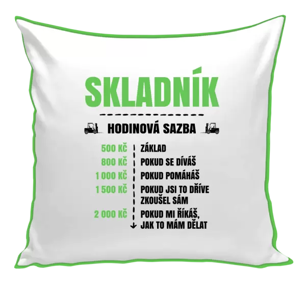 Polštář Hodinová sazba - skladník