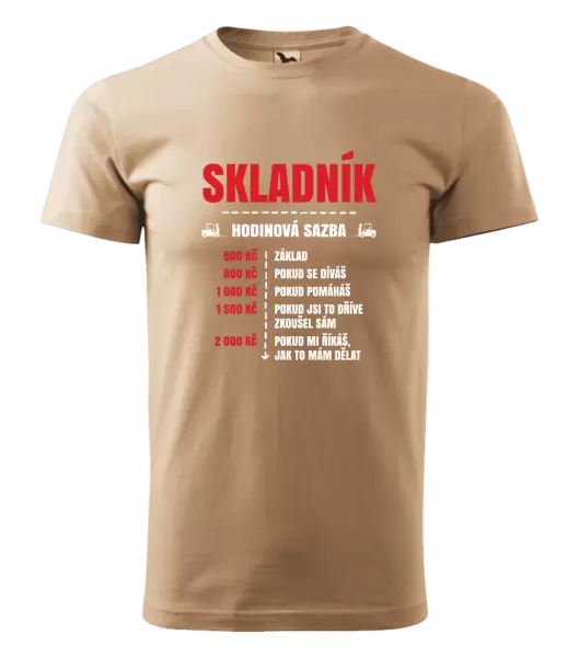 Pánské tričko Hodinová sazba - skladník