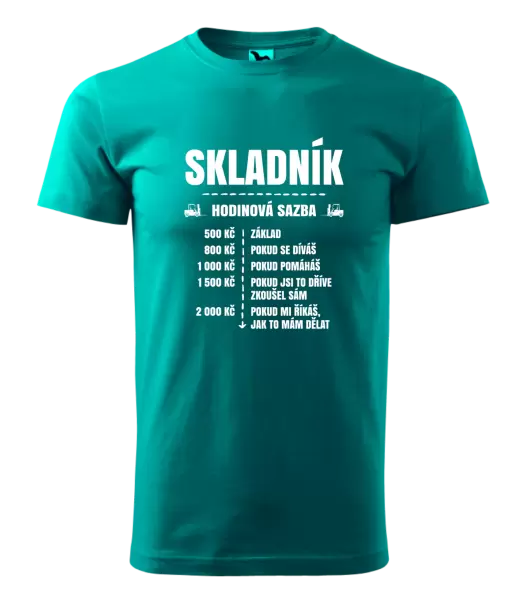 Pánské tričko Hodinová sazba - skladník