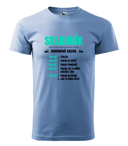 Pánské tričko Hodinová sazba - skladník