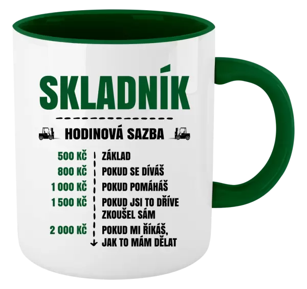 Hrnek Hodinová sazba - skladník
