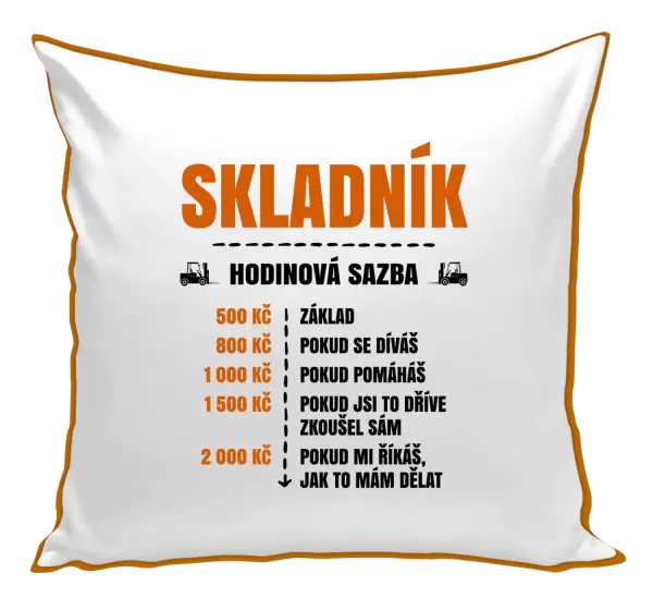 Polštář Hodinová sazba - skladník
