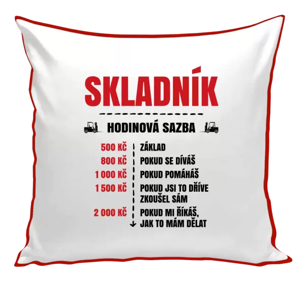 Polštář Hodinová sazba - skladník